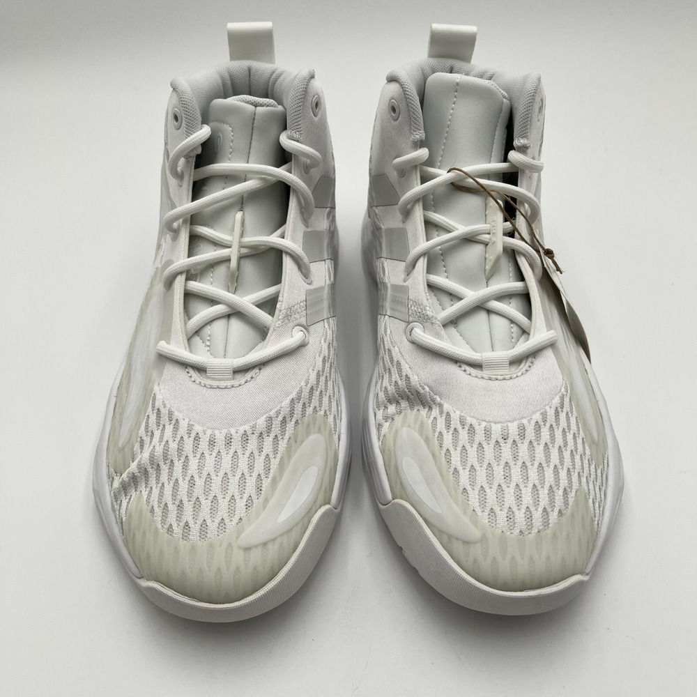 Adidas Exhibit A Mid Mens 8.5 White Crystal Basketball Shoes Sneakers NEW NIB - Picture 4 of 10